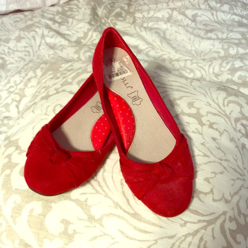 EUC Red Ballet Flats.
